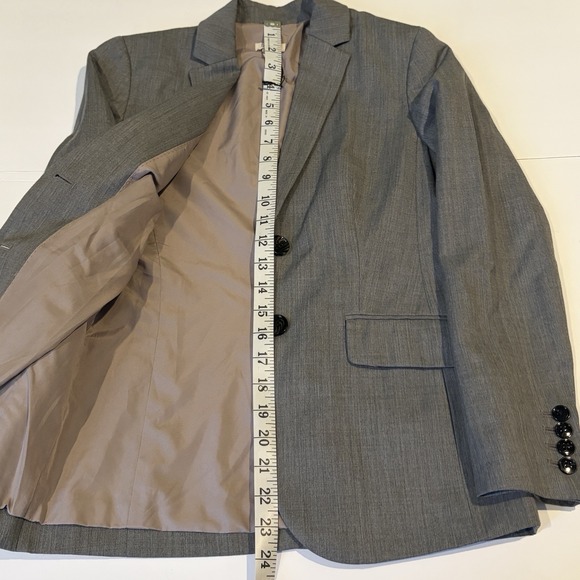 J Crew Wool Blend Blazer Jacket Petite 00P Gray Classic Career Academia Capsule - Picture 13 of 14